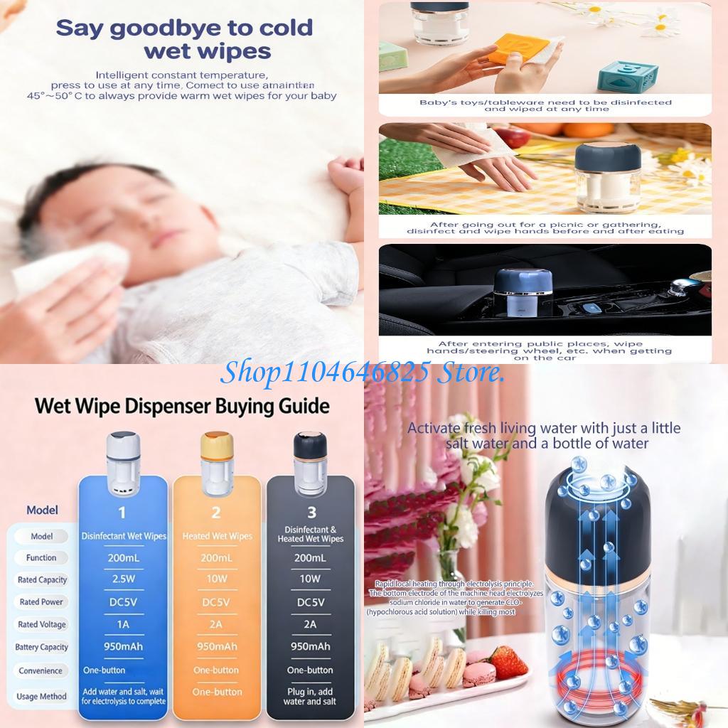 Baby Wipe Warmer - Taşınabilir Bebek Mendil Isıtıcı, LED Ekranlı